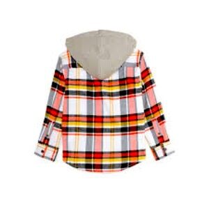 Wonder Nation Boys, long‎ sleeve,hooded, flannel, button down shirt, Large 10-12